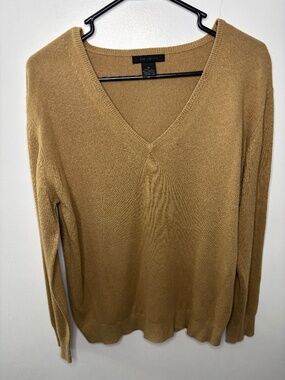 The Limited Silk Cashmere Blend V-Neck Sweater Size M Tan